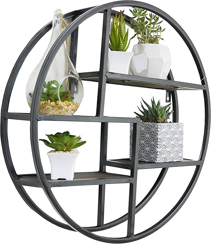 Black Round Floating Shelves, ABN5E094S-BLK